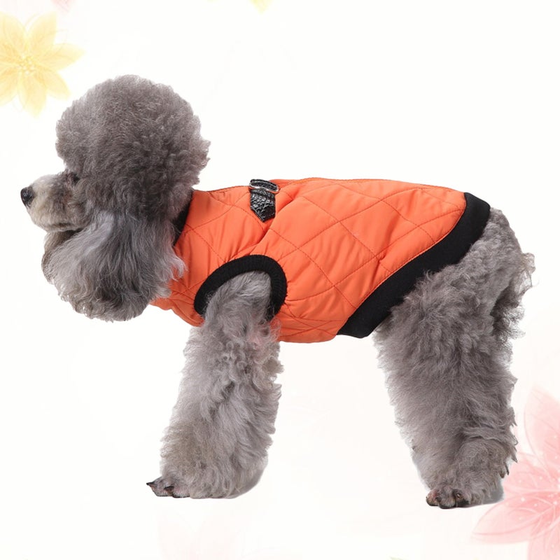 Adorable Pet Dog Winter Coat Warm Puppy Dog Coat Vest Windproof Warm Dog Clothes for Pet Dog (DZ127 Orange Size S) - Image 5