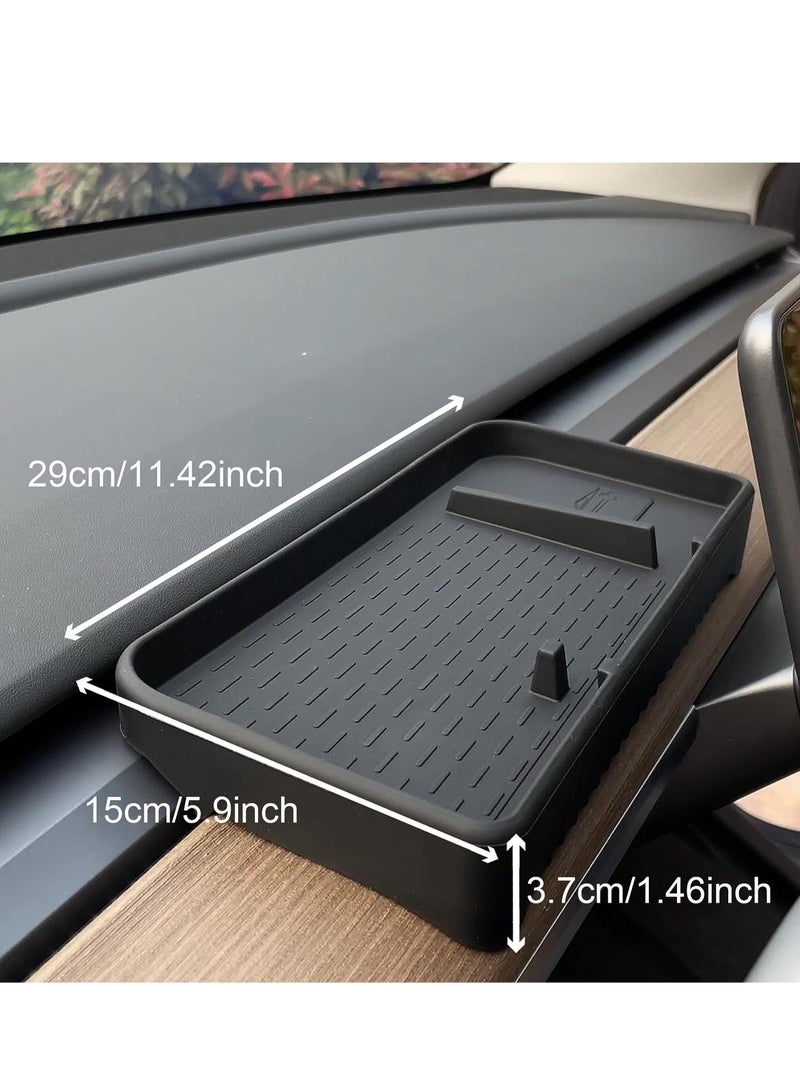 Excefore Central Console Dashboard ETC Storage Box for Tesla Model 3/Y, Center Console Organizer Tray, for Non-Slip Tissue Sunglasses Phone Holder Storage Box, Suitable for 2017-2023 Tesla Model 3/Y - Image 2
