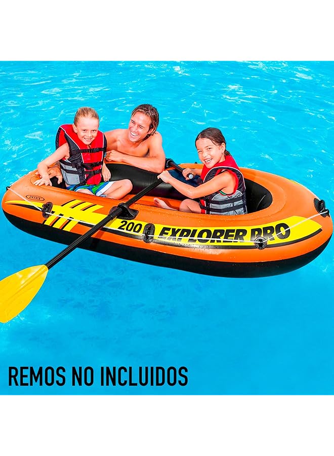INTEX Explorer Pro Inflatable Boat Orange Two Person (196 X 102 X 33 Cm) 58356 - Image 3