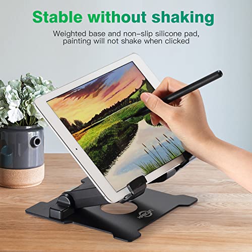 KABCON Tablet Stand,Adjustable Drawing Holder Eye-Level Aluminum Solid Stand for Desk, Portable Monitor, iPad Pro 9.7 10.5 Air Mini,Microsoft Surface Pro,Tab-Up to 15'' - Image 4