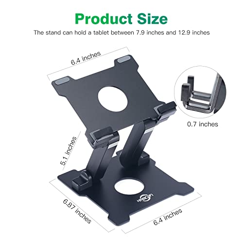 KABCON Tablet Stand,Adjustable Drawing Holder Eye-Level Aluminum Solid Stand for Desk, Portable Monitor, iPad Pro 9.7 10.5 Air Mini,Microsoft Surface Pro,Tab-Up to 15'' - Image 2