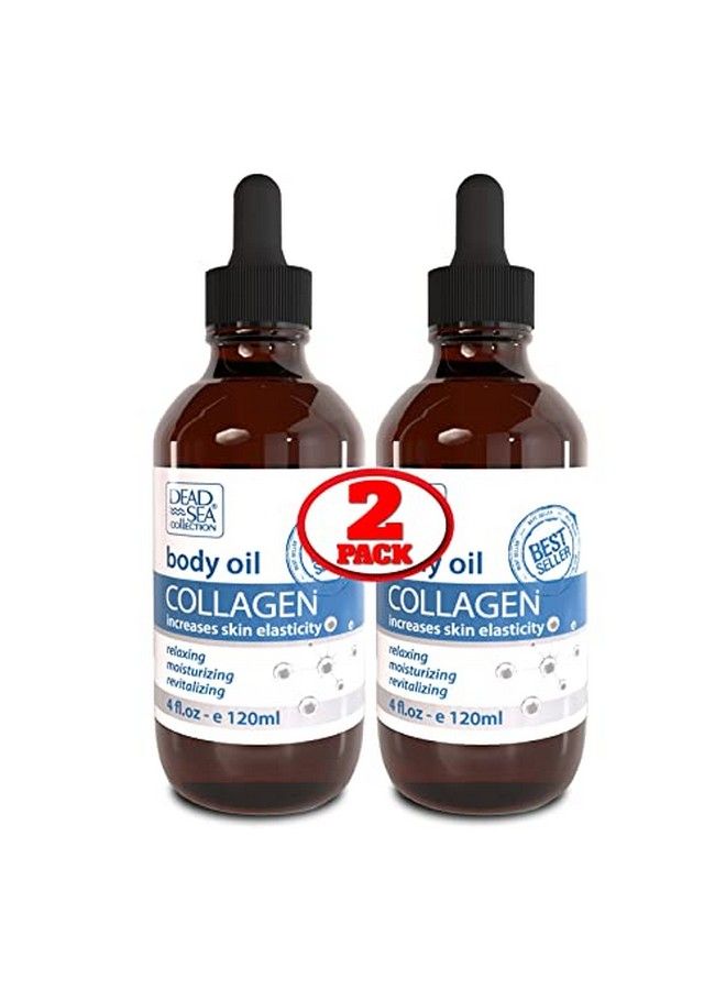 Dead Sea Collection Body Oil For Dry Skin Collagen & Vitamin E A D Moisturizing Oil Antiaging And Skin Elasticity Support Pack Of 2 (4 Fl.Oz Each) - Image 1