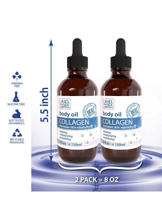 Dead Sea Collection Body Oil For Dry Skin Collagen & Vitamin E A D Moisturizing Oil Antiaging And Skin Elasticity Support Pack Of 2 (4 Fl.Oz Each) - Image 3