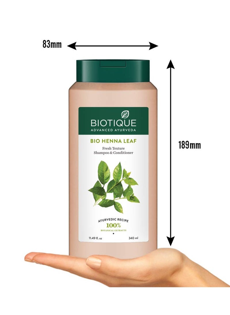 Biotique Fresh Henna Color Protect Shampoo and Conditioner for Color Treated Hair, 340ml  - Image 2