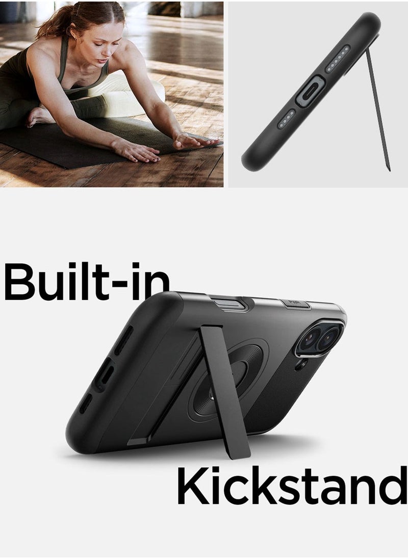 Spigen Slim Armor Magfit for iPhone 16 Plus Case Cover MagSafe with Kickstand (2024) - Black  - Image 2