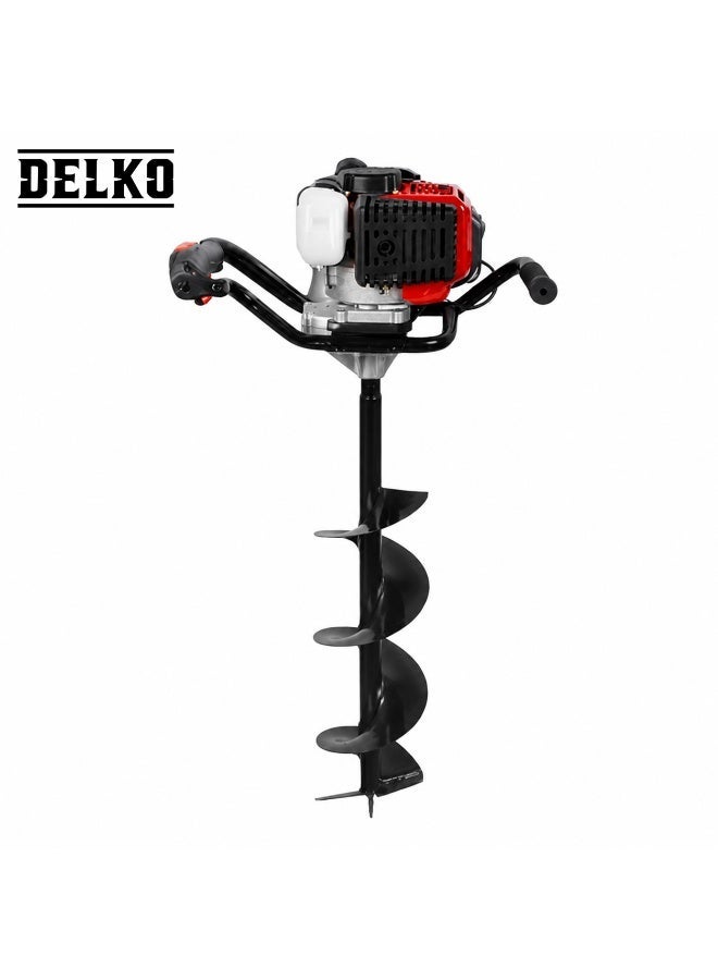 Delco Professional Gas-Powered Earth Auger with 15 cm Drill Bit for Tree Planting - Image 1