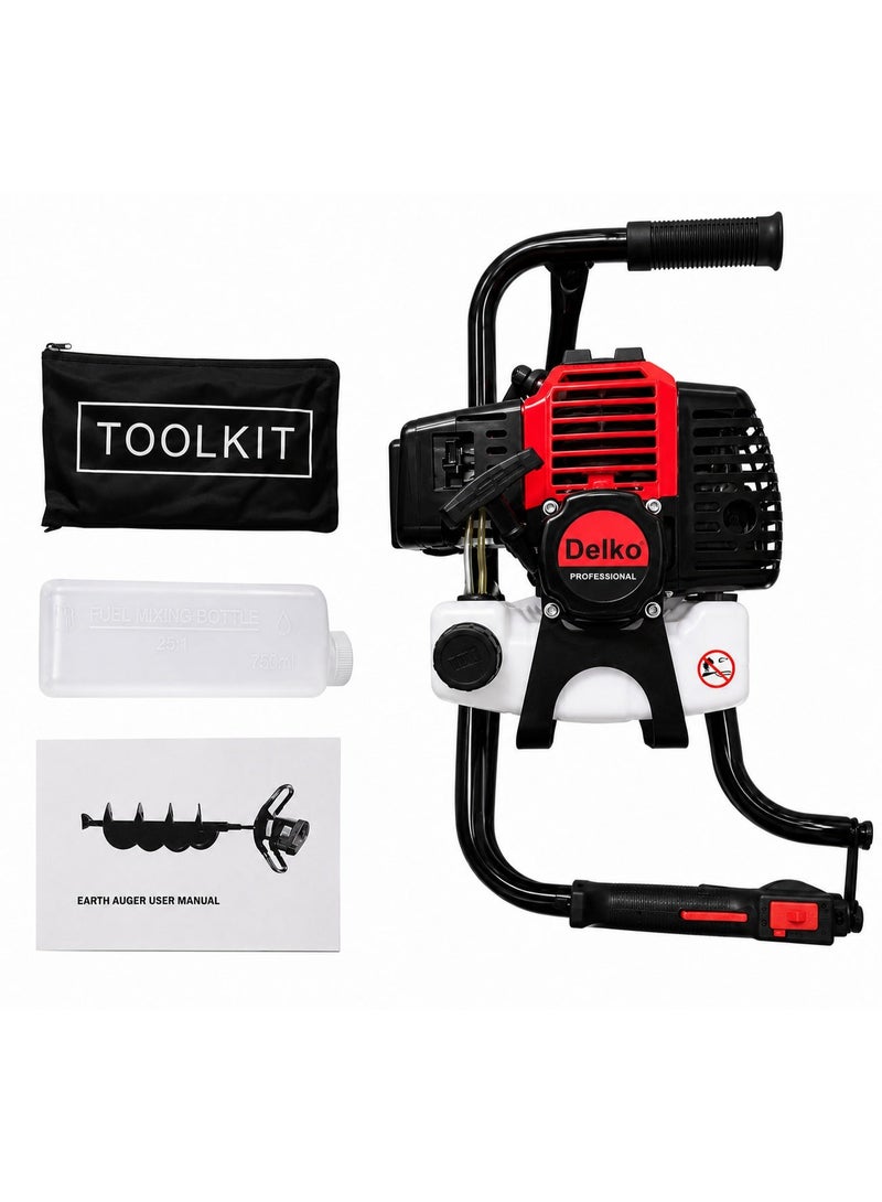 Delco Professional Gas-Powered Earth Auger with 15 cm Drill Bit for Tree Planting - Image 2