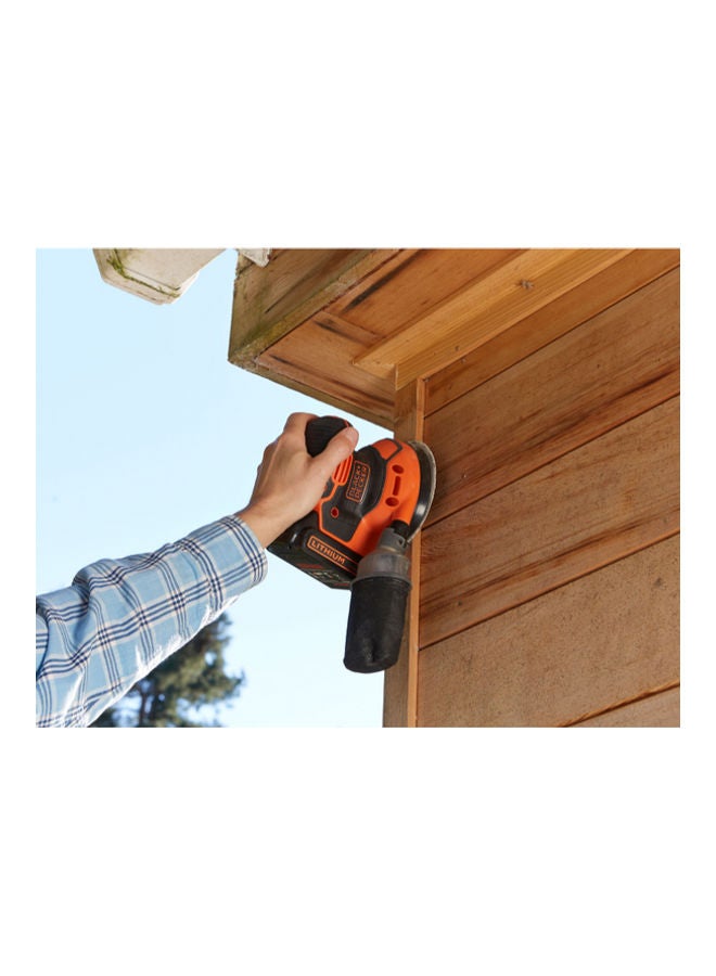 BLACK+DECKER Cordless Random Orbit Sander 18V Bare Unit (Battery not Included). BDCROS18N-XJ Orange/Black - Image 4