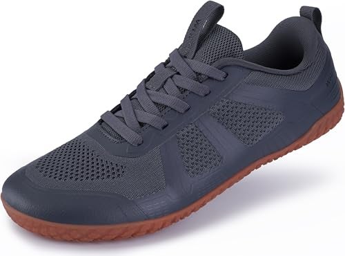WHITIN Men’s Wide Barefoot Minimalist Shoes Zero Drop Thin Sole Width Sneakers Size 10 Jogging Sport Fashion Lightweight Dark Grey 43 - Image 1