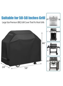 Generic Grill Cover, Waterproof BBQ Grill Cover, 58 inch Rip-Proof and Anti-UV Barbecue Gas Grill Cover Compatible  - Image 3
