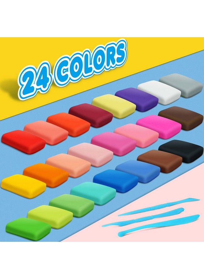 ESSENSON Magic Clay Air Dry Clay 24 Colors Modeling Clay For Kids With Tools Soft & Ultra Light Toys Gifts For Age 3 4 5 6 7 8+ Years Old Boys Girls Kids - Image 3