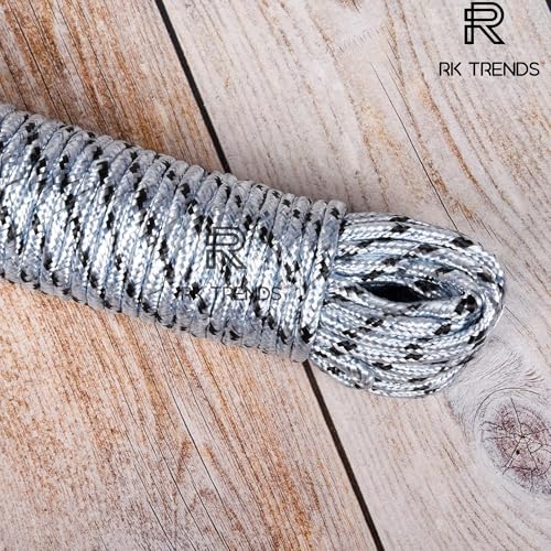 RK Trends Clothesline | Cloth Drying Rope | Laundry Clothesline | Indoor Outdoor Clothes Line | Multi-Functional Portable Rope (Multicolour) (Pack of 2, 10 Meter (Nylon Rope)) - Image 2
