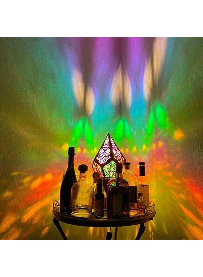 إيروريكس مصباح أرضي خشبي مصباح أرضي Polar Star مصباح أرضي مزخرف خشبي مجوف مع مصباح ليلي بشاحن USB مصباح مكتبي لغرفة المعيشة وغرفة النوم وغرفة الأطفال والحديقة والمكتب وغرفة المطبخ - Image 3