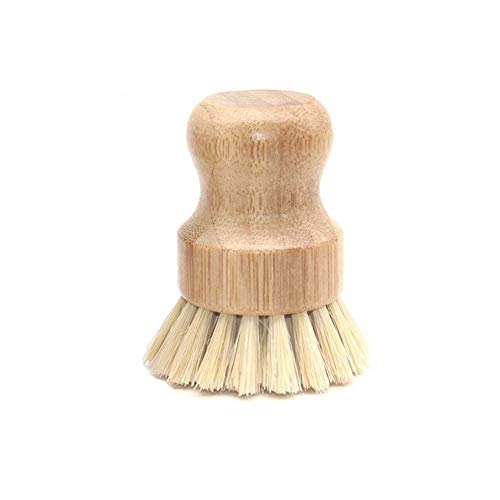 BIEAEIA Natural Sisal Dish Washing Brush Bamboo Round Scrub Brush Pots Pans Vegetables Household Cleaning Brush… (Sisal) - Image 1