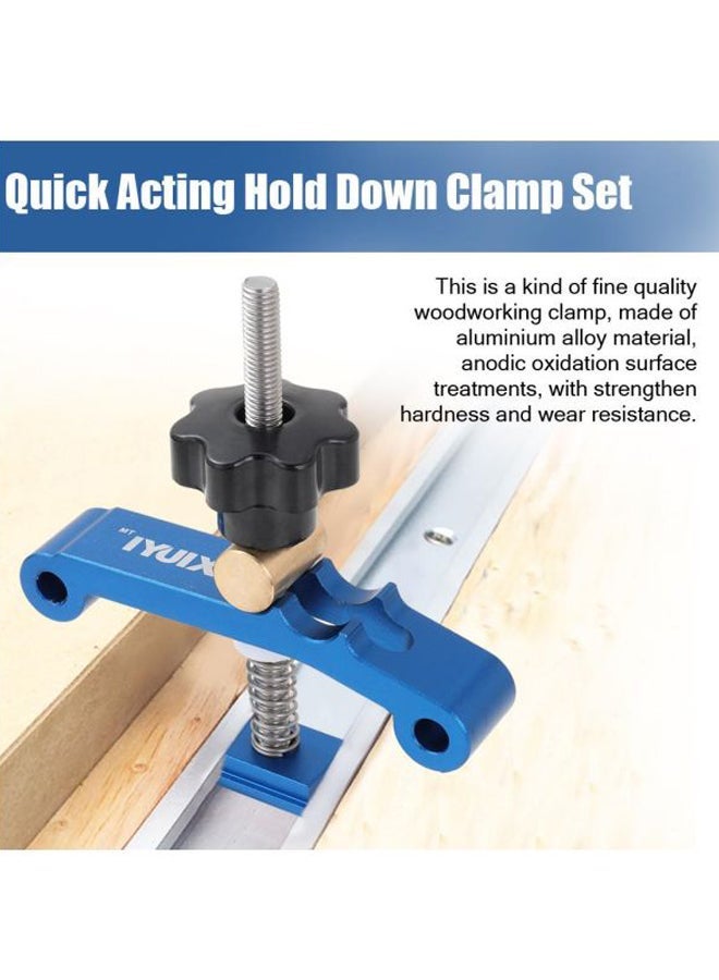 NIBEMINENT Quick Acting Hold Down Clamp Set Blue/Black/Silver 4.37x1.54x4.72inch  - Image 5