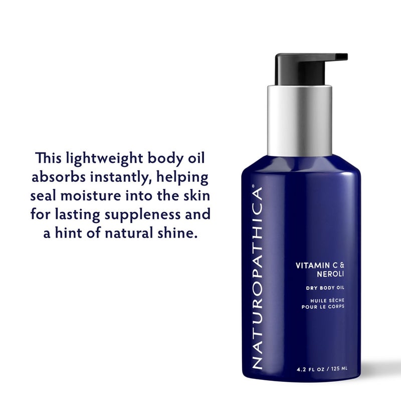 Naturopathica Vitamin C and Neroli Dry Body Oil Lightweight Body Moisturizer for All Skin Types Antioxidant Rich Body Oil to Help Smooth Skin Fast Absorbing for Nourished Glowing Skin 42 fl oz - Image 2
