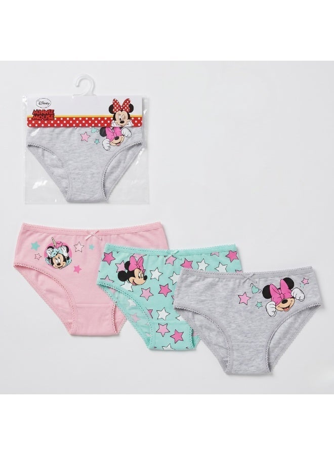 Disney Minnie Mouse Pack of three girls' 100% cotton briefs by kids TV - Image 1