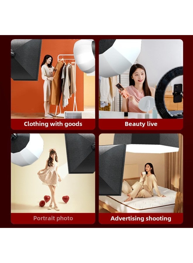 Live Room Professional Fill Light Anchor Beauty Soft Light Deep Mouth Parabolic Soft Light Box Film And Television Long Bright Light-Light Source Color:Metal Cob Model 60cm Deep Mouth Live Broadcast Professional Package B  - Image 5