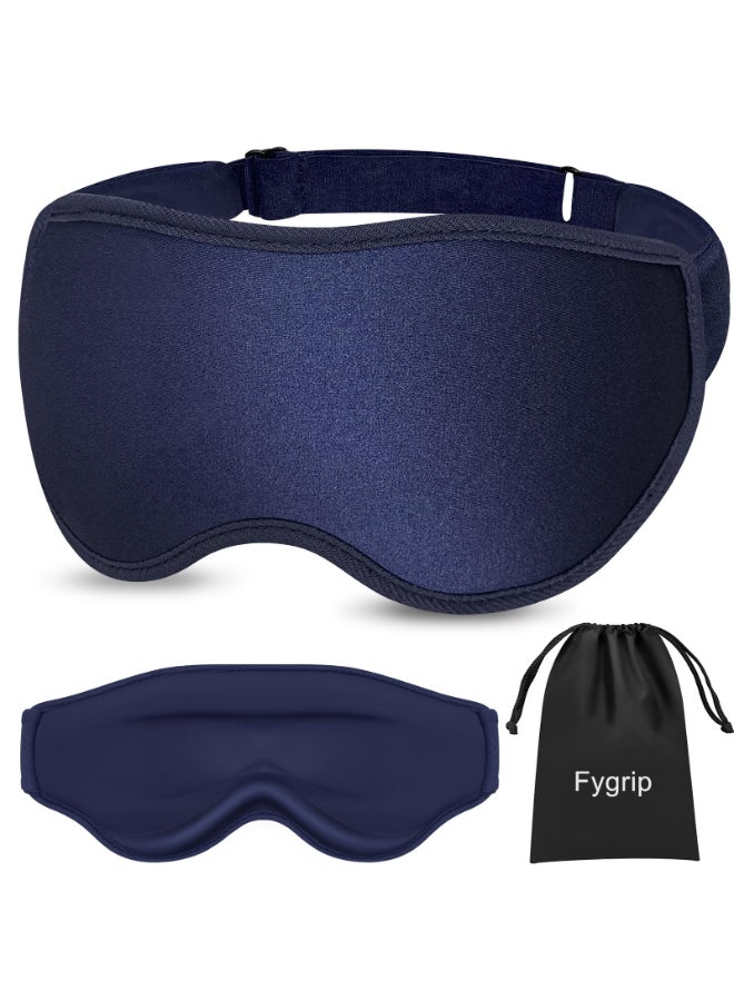 Fygrip 3D Eye Mask Sleep Mask for Men Women 100 PressureFree Light BlockOut Eye Mask for Sleep with Easy Adjustable Strap Night Eye Cover for Travel Blue - Image 2