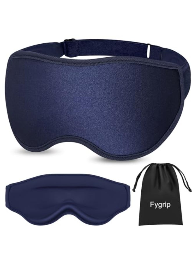 Fygrip 3D Eye Mask Sleep Mask for Men Women 100 PressureFree Light BlockOut Eye Mask for Sleep with Easy Adjustable Strap Night Eye Cover for Travel Blue - Image 1