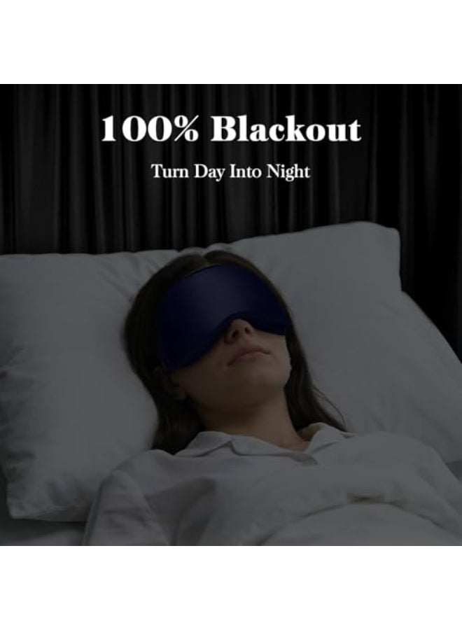 Fygrip 3D Eye Mask Sleep Mask for Men Women 100 PressureFree Light BlockOut Eye Mask for Sleep with Easy Adjustable Strap Night Eye Cover for Travel Blue - Image 3