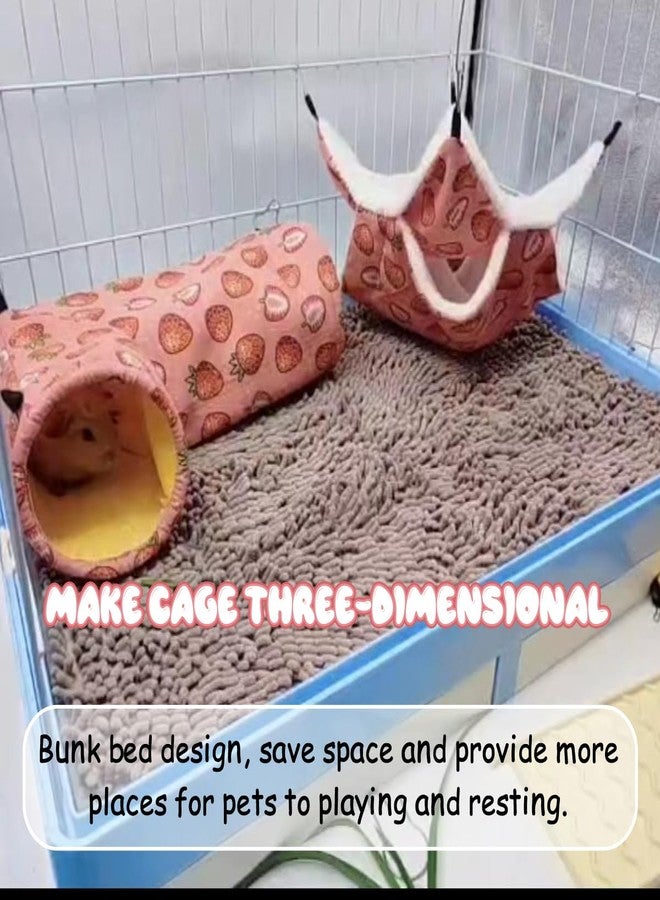 LYART Guinea Pig Rat Ferret Hammock & Warm Bed - Small Pet Hideout Tunnel Cave Hanging Bunkbed - Sugar Glider Squirrel (1.Hammock & Corner Tunnel) - Image 4