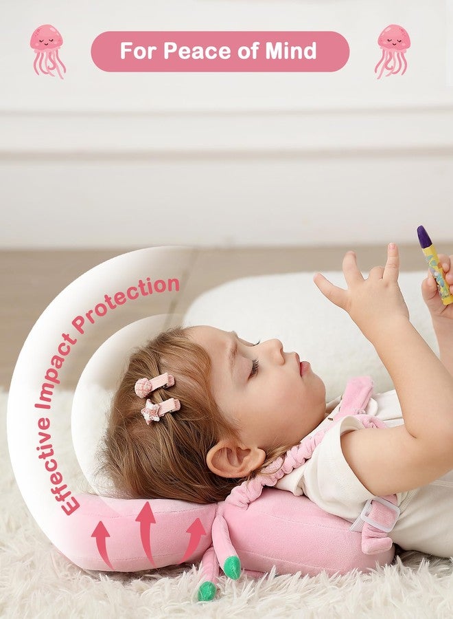 JunNeng Baby Head Protector Backpack, Toddler Fall Head Protection Cushion, Pink Octopus - Image 3
