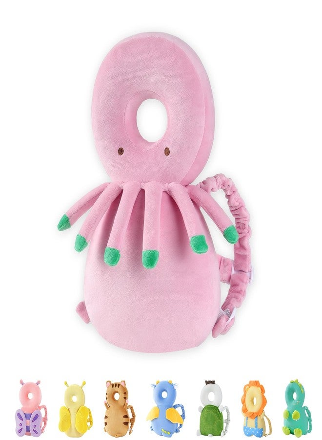 JunNeng Baby Head Protector Backpack, Toddler Fall Head Protection Cushion, Pink Octopus - Image 1