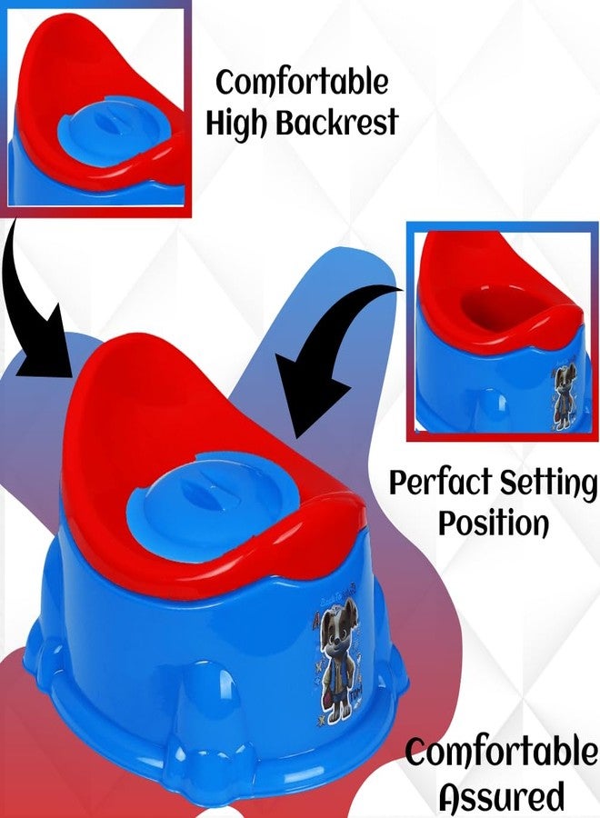 Nabhya Apple Potty Toilet Trainer Seat with Removable Bowl And Closing Lid and High Back Support for 6-18 Month Toddler Boys Girls (Blue & Red) - Image 2