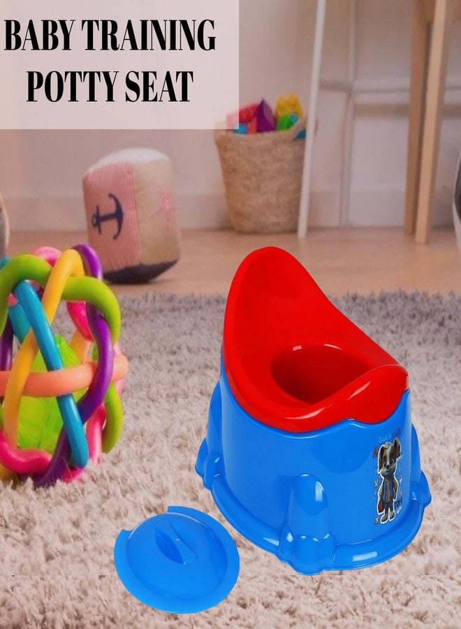 Nabhya Apple Potty Toilet Trainer Seat with Removable Bowl And Closing Lid and High Back Support for 6-18 Month Toddler Boys Girls (Blue & Red) - Image 5