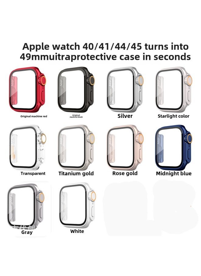 Generic - Applicable To Apple S89 Seconds Change Ultra Watch Case Applicable To Apple Iwatch Anti-scratch Change Appearance PC Shell Film Integrated-Color:Starlight Color-Appearance Size:41mm(OPP Bag) - Image 1