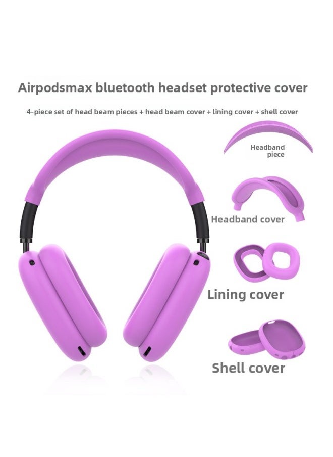Generic - Suitable For Apple AirPods Max Earphone Case Protective Cover Soft Silicone Bluetooth Headset Protective Case-Color:Matcha Green 4-piece Set (shell Cover*1 Pair+head Beam Cover*1+ear Cushion Cover*1 Pair+headband Piece*1)-Applicable Models:Airpods Max/max 0.1kg Shared Protective Case - Image 1