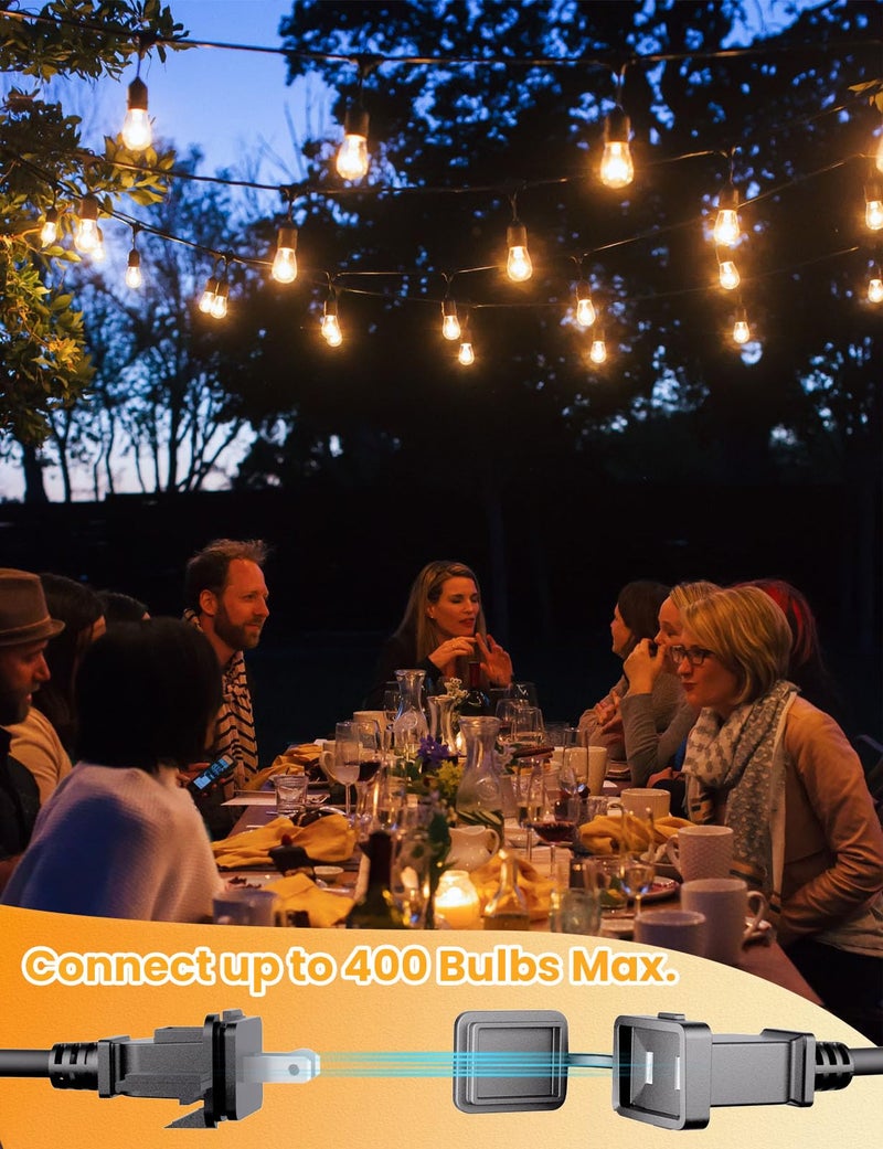 Svater Outdoor Led String Lights 50FT, Patio Lights with 16pcs S14 Shatterproof Bulbs, 1 Watt E26 Dimmable 2700K Warm White, IP65 Waterproof, Commercial Grade Light - Image 5