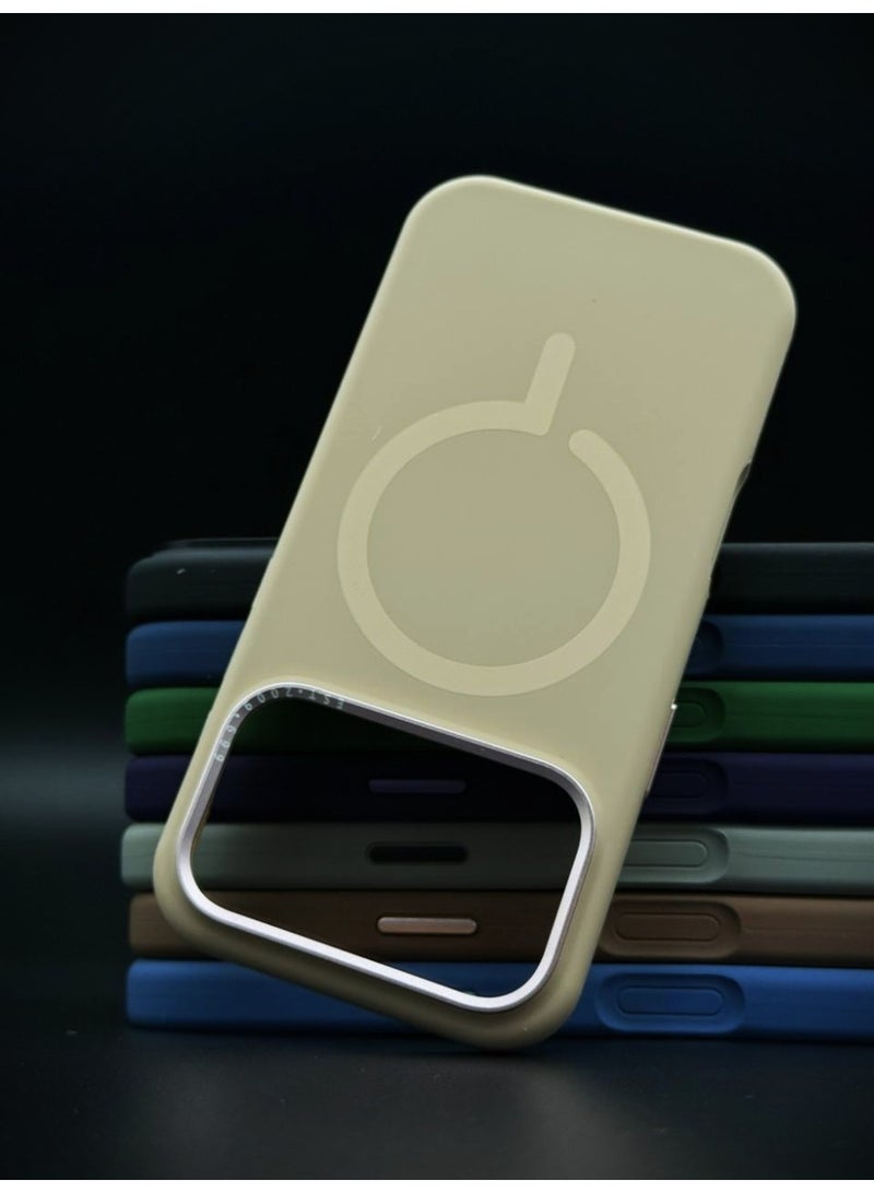 general Premium Silicone MagSafe Case for iPhone 17 Pro Max – Slim, Shockproof, Magnetic Wireless Charging Compatible Protective Cover (Desert) - Image 1