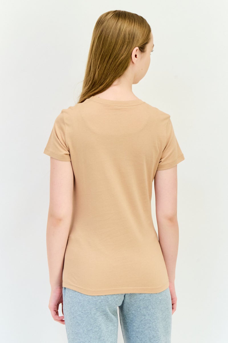 PUMA Women Sportswear Fit Short Sleeves Outdoor T-Shirt, Tan  - Image 3