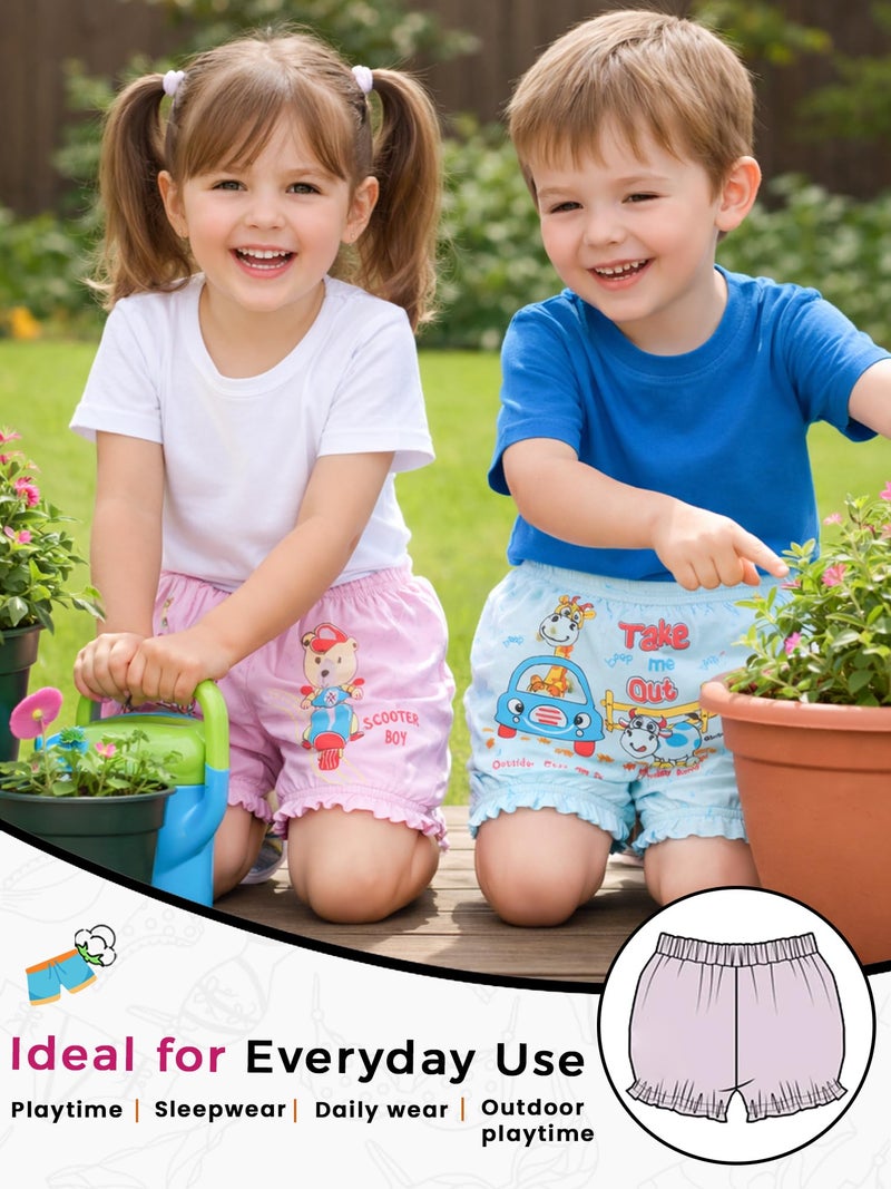 BODYCARE Cotton, Trunks Printed Unisex Bloomer Pack of 6 Multicolour (Color & Print May Vary) - Image 2