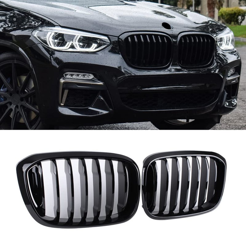 SNA Front Kidney Grille for 20182021 BMW X3 G01 20192021 X4 G02 Single Slat ABS Gloss Black X3 Grill X4 Grill