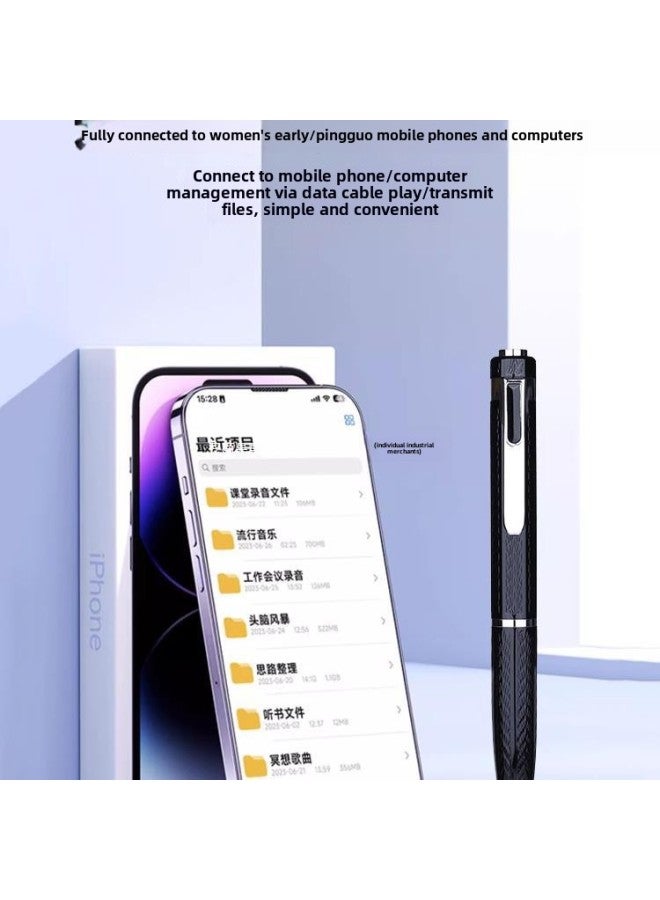 Pen-shaped Recording Pen Professional High-definition Noise Reduction Ultra-long Standby Student Class Recording Conference Recorder Equipment-Body Color:Long Battery Life Version [one-click Recording + Intelligent Noise Reduction + Edge Recording] Comes With 3 Refills-Memory Capacity:128GB  - Image 4
