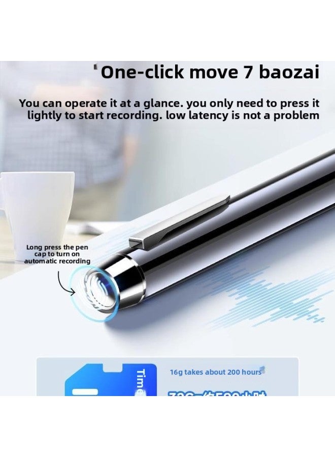 Pen-shaped Recording Pen Professional High-definition Noise Reduction Ultra-long Standby Student Class Recording Conference Recorder Equipment-Body Color:Long Battery Life Version [one-click Recording + Intelligent Noise Reduction + Edge Recording] Comes With 3 Refills-Memory Capacity:128GB  - Image 5