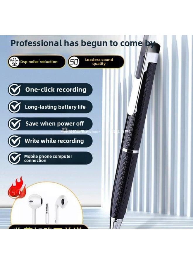 Pen-shaped Recording Pen Professional High-definition Noise Reduction Ultra-long Standby Student Class Recording Conference Recorder Equipment-Body Color:Long Battery Life Version [one-click Recording + Intelligent Noise Reduction + Edge Recording] Comes With 3 Refills-Memory Capacity:128GB  - Image 2