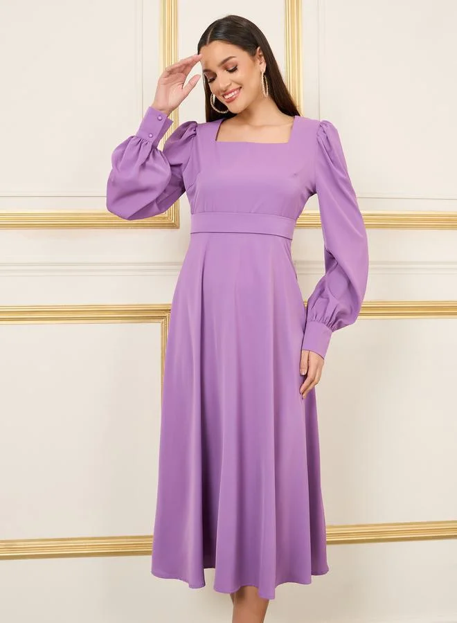 Styli Balloon Sleeve Dress