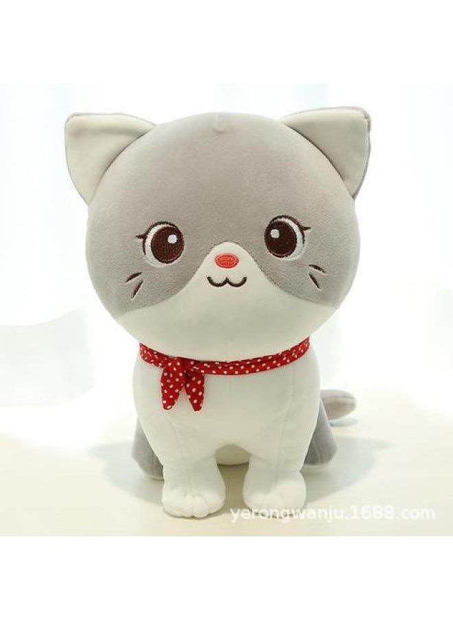Cat Doll Children Girl Kitten Plush Toy Cat Doll Sleeping Doll Pillow Simulation Kitten-Color:Pudding-Gray Cat 24cm  - Image 1