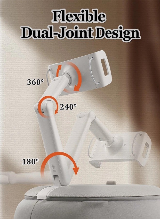 SAIJI Tablet Holder Pillow, Kindle Holder Compatible with 4.7-15.6” Kindle, Phone, Portable Monitor, 360° Adjustable Tablet Stand for Bed with Flexible Dual Axis Arm&Microbead Cushion (Grey) - Image 5