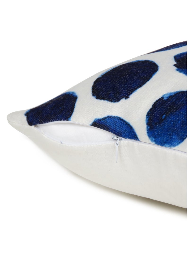 Oussum Watercolor Dot Decorative Blue Throw Cushion Cover Set of 2 For Home Bedroom Sofa Home Decoration Car Seat Office Chair (16 X 16 Inch)  - Image 2