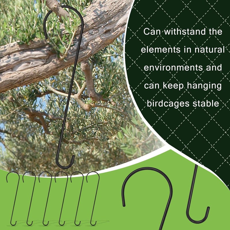 Dapute 6 Packs 24 Inch Long S Hooks for Hanging Plants,Extra Large S Hooks,Metal Bird Feeder Hooks, Rustproof Garden Planter Hanger for Tree Branch, Basket, Lanterns, Wind Chimes, Outdoor Use - Image 5