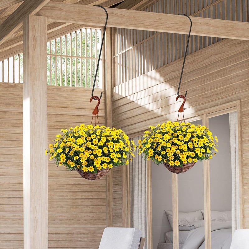 Dapute 6 Packs 24 Inch Long S Hooks for Hanging Plants,Extra Large S Hooks,Metal Bird Feeder Hooks, Rustproof Garden Planter Hanger for Tree Branch, Basket, Lanterns, Wind Chimes, Outdoor Use - Image 4