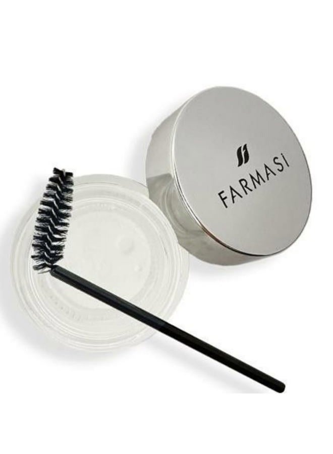 FARMASI شمع تحديد الحواجب من فارمسي، جل تصفيف حواجب شفاف مقاوم للماء يدوم طويلاً للحواجب ثلاثية الأبعاد والريشية، يشمل فرشاة حواجب، 0.88 أونصة / 25 جرام - Image 1