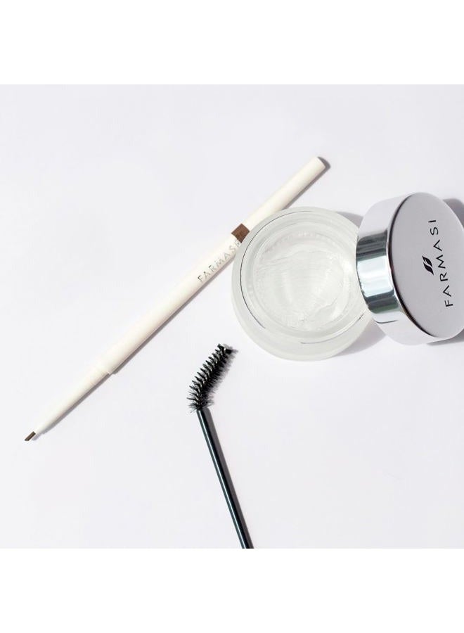 FARMASI شمع تحديد الحواجب من فارمسي، جل تصفيف حواجب شفاف مقاوم للماء يدوم طويلاً للحواجب ثلاثية الأبعاد والريشية، يشمل فرشاة حواجب، 0.88 أونصة / 25 جرام - Image 5