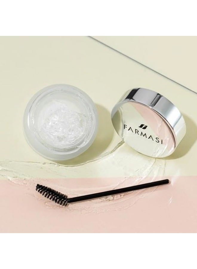 FARMASI شمع تحديد الحواجب من فارمسي، جل تصفيف حواجب شفاف مقاوم للماء يدوم طويلاً للحواجب ثلاثية الأبعاد والريشية، يشمل فرشاة حواجب، 0.88 أونصة / 25 جرام - Image 3