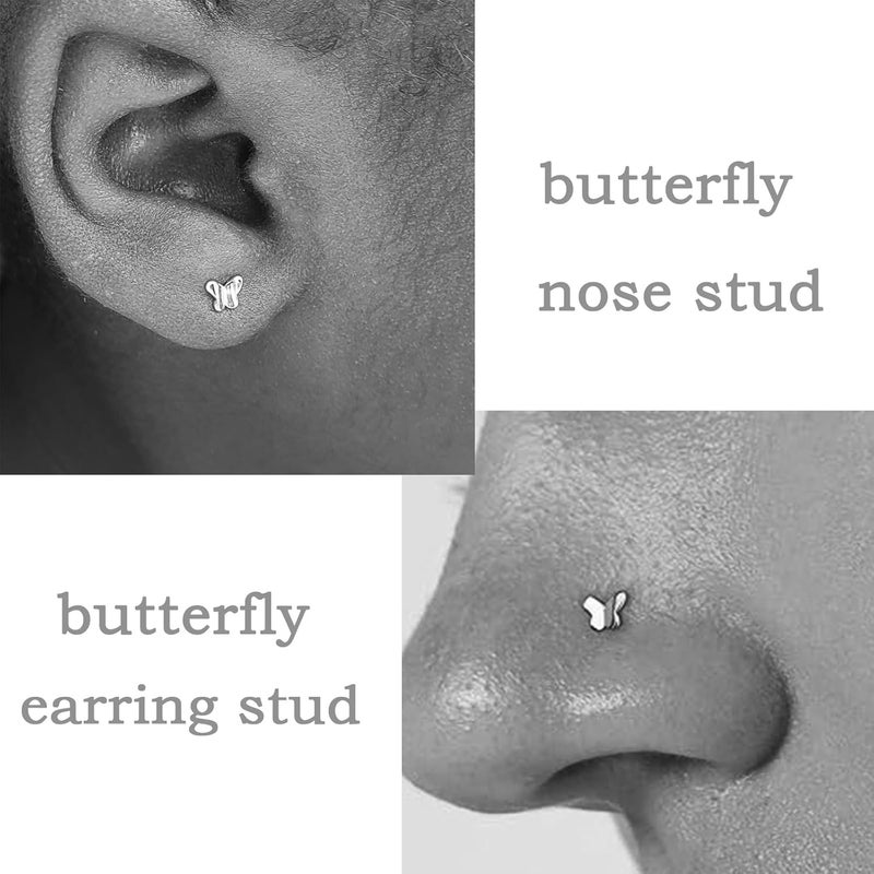 MODRSA Nose Studs 18g & 20g - L-Shaped Surgical Stainless Steel Diamond Studs for Women & Men - Corkscrew Nose Rings - Image 4